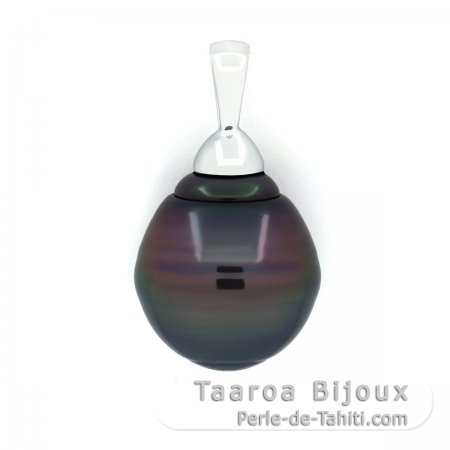 Ciondolo in Argento e 1 Perla de Tahiti Cerchiata B 11.5 mm