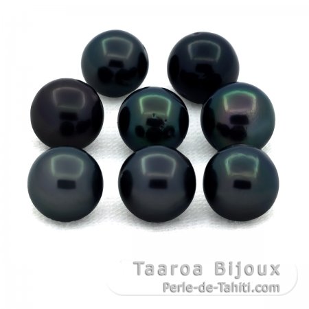Lotto di 8 Perle di Tahiti Rotonde C/D di 7.4 a 7.8 mm