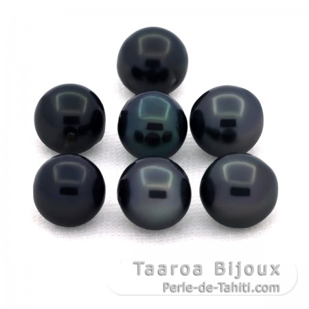 Lotto di 7 Perle di Tahiti Semi-Rotonde C/D di 7.5 a 7.9 mm