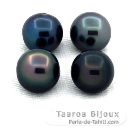 Lotto di 4 Perle di Tahiti Semi-Barocche C/D di 8.5 a 8.9 mm