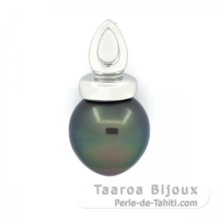 Ciondolo in Argento e 1 Perla di Tahiti Semi-Baroccha B 11.1 mm
