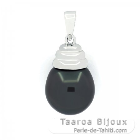 Ciondolo in Argento e 1 Perla di Tahiti Semi-Baroccha B 12.1 mm