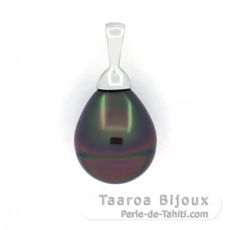 Ciondolo in Argento e 1 Perla di Tahiti Semi-Baroccha C 10.3 mm