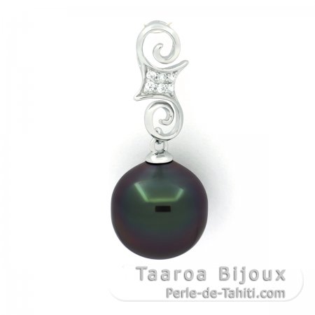 Ciondolo in Argento e 1 Perla di Tahiti Semi-Baroccha B 11.3 mm