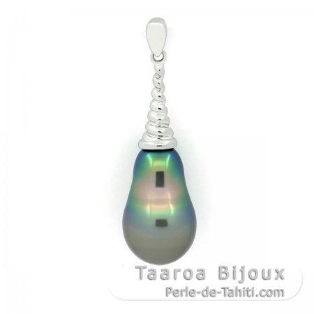Ciondolo in Argento e 1 Perla di Tahiti Semi-Baroccha C 10.3 mm