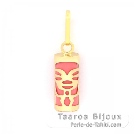 Ciondolo in Oro 18K e Agata Rosa - 10 mm - Mana