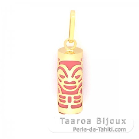 Ciondolo in Oro 18K e Agata Rosa - 12 mm - Salute