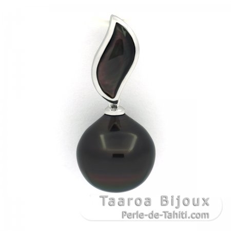 Ciondolo in Argento e 1 Perla di Tahiti Semi-Baroccha B/C 11.8 mm
