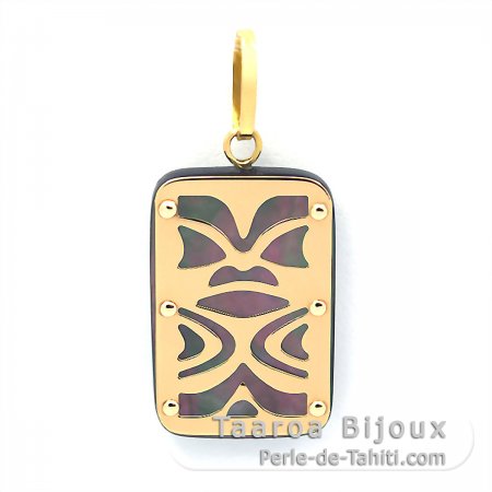Ciondolo in Oro 18K e Madreperla di Tahiti - Dimensioni = 18 X 12 mm - Possibilit