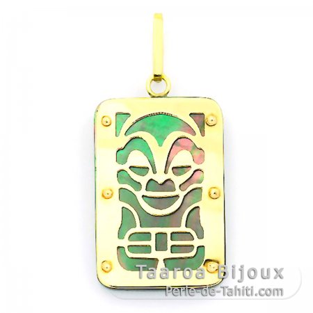 Ciondolo in Oro 18K e Madreperla di Tahiti - Dimensioni = 24 X 16 mm - Salute