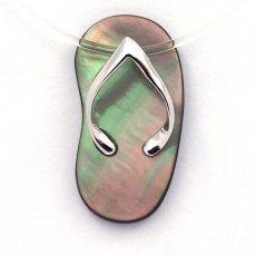 Ciondolo sandalo in madreperla e argento