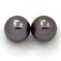Lotto di 2 Perle di Tahiti Rotonde C 12.2 mm