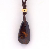Collana in Cotone e 1 Opale australiano Boulder - 11 carati