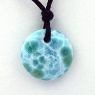 Collana in Cotone e 1 Larimar - 21 x 6.4 mm - 4.4 gr