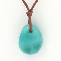 Collana in Cotone e 1 Larimar - 19.5 x 15.5 x 9 mm - 4.3 gr