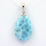 Ciondolo in Argento e 1 Larimar - 19 x 13.8 x 5.3 mm - 2.56 gr