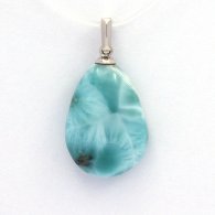 Ciondolo in Argento e 1 Larimar - 18 x 14 x 6.5 mm - 2.7 gr