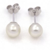 Orecchini in Argento e 2 keishi di Tahiti