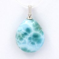Ciondolo in Argento e 1 Larimar - 20 x 17 x 7.5 mm - 3.95 gr