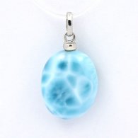 Ciondolo in Argento e 1 Larimar - 17 x 13.5 x 6.7 mm - 2.75 gr
