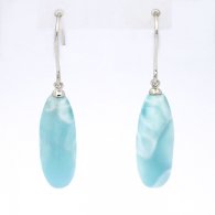 Orecchini in Argento e 2 Larimar - 22 x 8.5 x 7.5 mm - 5.03 gr