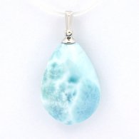 Ciondolo in Argento e 1 Larimar - 20 x 14.8 x 7.5 mm - 3.4 gr