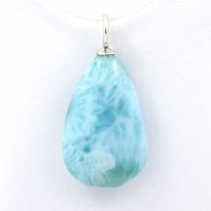 Ciondolo in Argento e 1 Larimar - 18 x 11.6 x 6.2 mm - 2 gr