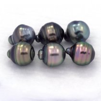 Lotto di 6 Perle di Tahiti Cerchiate C di 8.5 a 8.8 mm