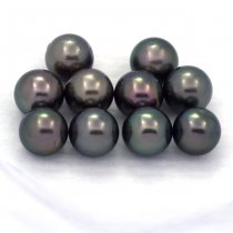 Lotto di 10 Perle di Tahiti Rotonde C di 8.5 a 8.9 mm