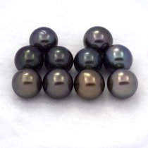 Lotto di 10 Perle di Tahiti Rotonde C di 8 a 8.3 mm
