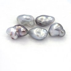 Lotto di 5 Keishi di Tahiti - 4 gr