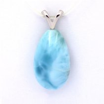 Ciondolo in Argento e 1 Larimar - 18 x 11 x 7 mm - 2.4 gr