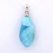 Ciondolo in Argento e 1 Larimar - 22.5 x 11 x 8 mm - 3.3 gr