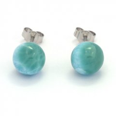 Orecchini in Argento e 2 Larimar - 2 gr