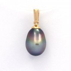 Ciondolo in Oro 18K e 1 Perla di Tahiti Semi-Baroccha B 8.2 mm