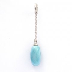 Ciondolo in Argento e 1 Larimar - 13 x 7 mm - 1.07 gr