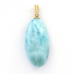 Ciondolo in Oro 18K e 1 Larimar - 25.5 x 13 x 7.5 mm - 3.97 gr