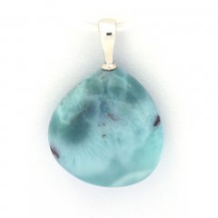 Ciondolo in Argento e 1 Larimar - 15 x 15 x 5.4 mm - 2 gr