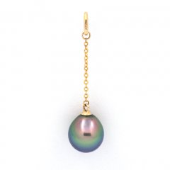 Ciondolo in Oro 18K e 1 Perla di Tahiti Semi-Baroccha B+ 8.9 mm