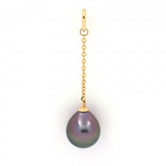 Ciondolo in Oro 18K e 1 Perla di Tahiti Semi-Baroccha A 8.6 mm