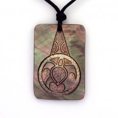 Ciondolo in madreperla e Collana in Cotone