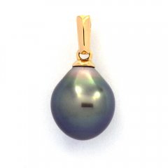 Ciondolo in Oro 18K e 1 Perla di Tahiti Semi-Baroccha B 9 mm