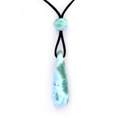 Collana in Cotone e 2 Larimar - 4.2 et 1 gr