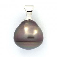 Ciondolo in Argento e 1 Perla de Tahiti Cerchiata B 13.8 mm