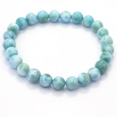 Braccialetto di 25 perle di Larimar - 15 cm - 13 gr