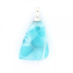 Ciondolo in Argento e 1 Larimar - 20 x 15 x 7 mm - 3.7 gr