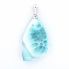 Ciondolo in Argento e 1 Larimar - 31 x 18 x 8 mm - 7.8 gr