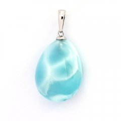 Ciondolo in Argento e 1 Larimar - 20 x 15 x 8 mm - 4.5 gr