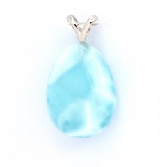 Ciondolo in Argento e 1 Larimar - 20 x 15 x 8 mm - 4.2 gr