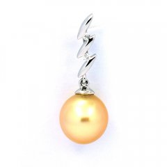 Ciondolo in Argento e 1 Perla de Australia Semi-Barocca A+ 9.4 mm